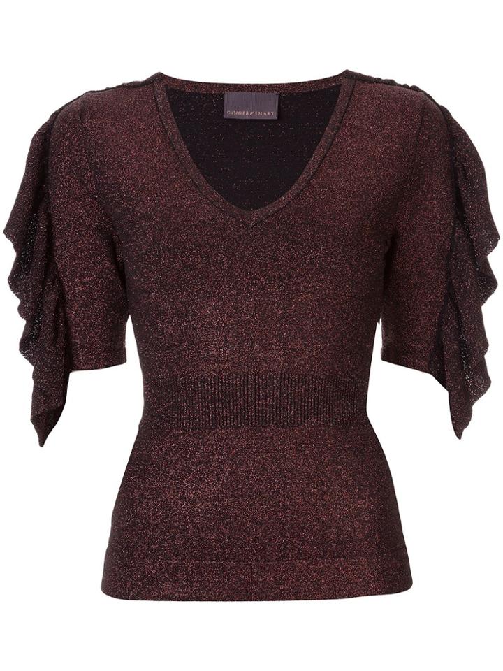 Ginger & Smart Revel Glitter Knit Top - Black