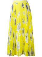 Msgm Pleated Maxi Skirt, Women's, Size: 42, Yellow/orange, Polyester