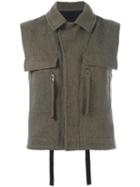 Haider Ackermann Patch Pocket Waistcoat, Women's, Size: Medium, Green, Wool/linen/flax/nylon