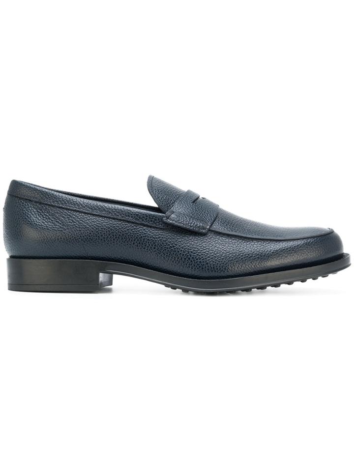 Tod's Pebbled Loafers - Blue