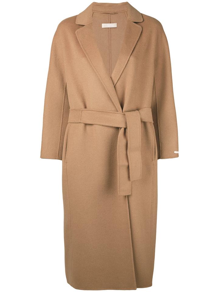 's Max Mara - Belted Midi Coat - Women - Angora/virgin Wool - 40, Brown, Angora/virgin Wool