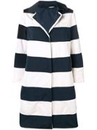Max Mara Striped Single-breasted Coat - Blue