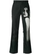 Jean Paul Gaultier Vintage Pixelated-print Trousers - Black