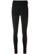 No Ka' Oi Striped Panel Leggings - Black