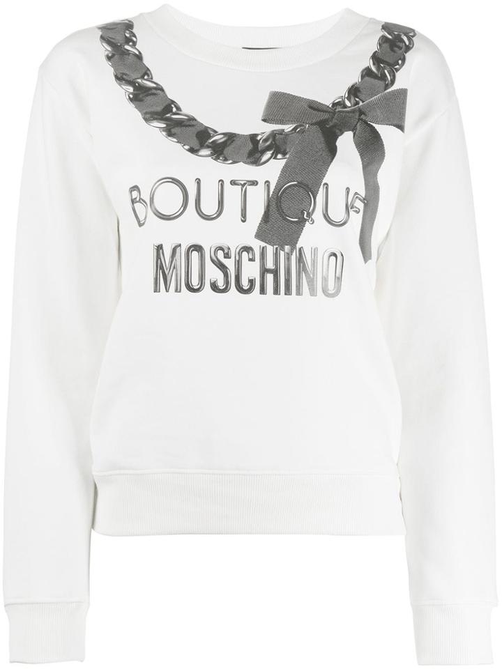 Boutique Moschino Fantasy Knit Top - White