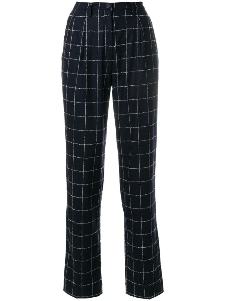 Pence Checkered Print Trousers - Blue