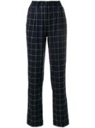 Pence Checkered Print Trousers - Blue