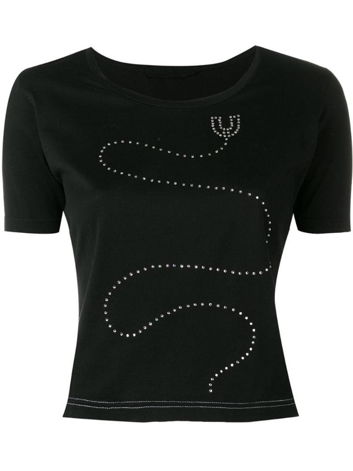 Emanuel Ungaro Pre-owned 1970's Embellished T-shirt - Black