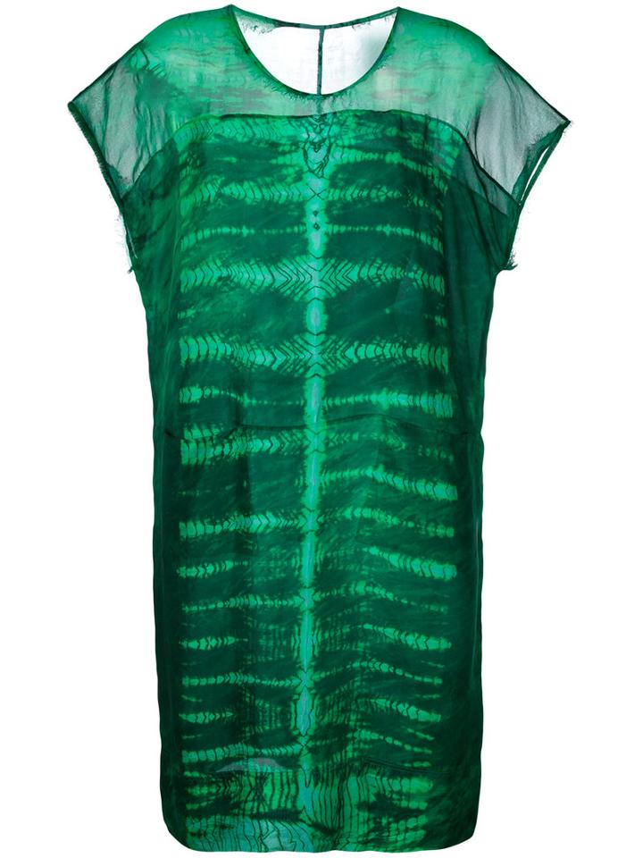 Raquel Allegra Printed Dress, Women's, Size: 2, Green, Silk