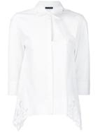 Josie Natori Cotton Poplin Shirt - White