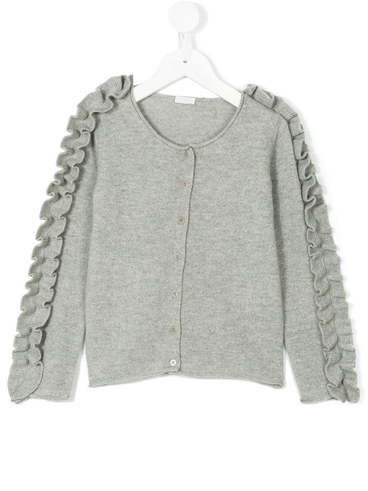 Il Gufo - Ruffled Cardigan - Kids - Wool - 5 Yrs, Grey