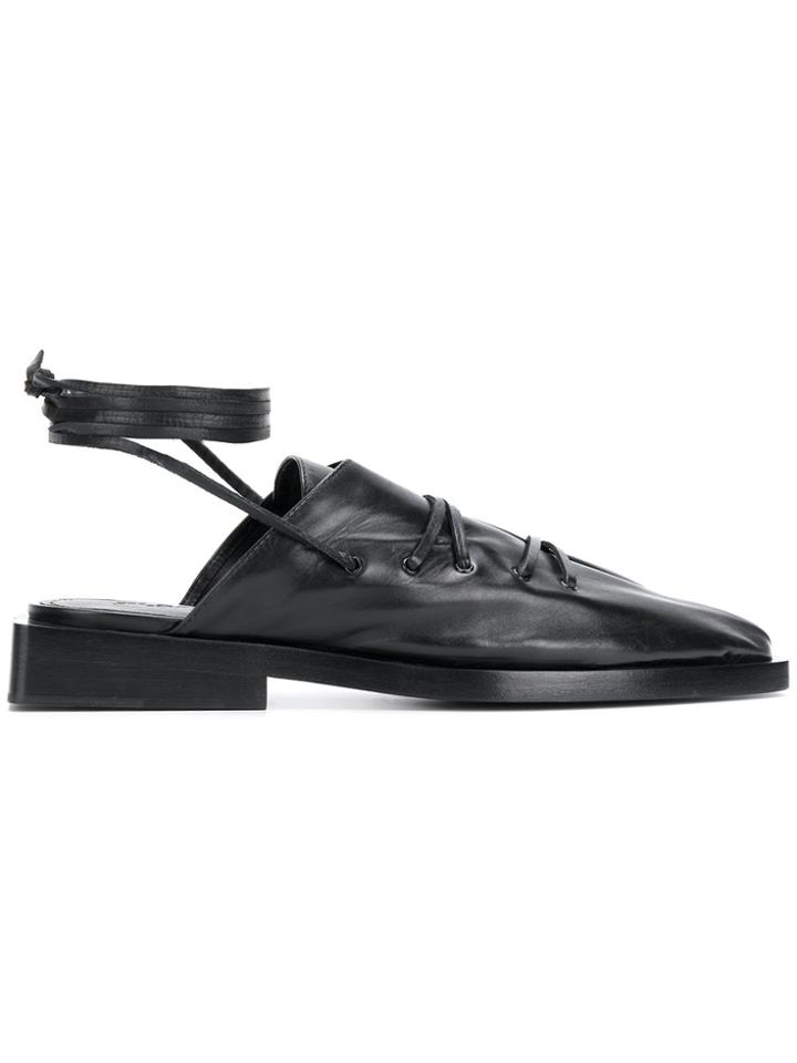 Jil Sander Classic Lace-up Mules - Black