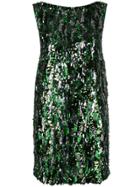 Prada Sequinned Mini Dress - Green