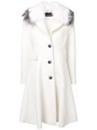 Ermanno Ermanno Fur Trimmed Coat - White