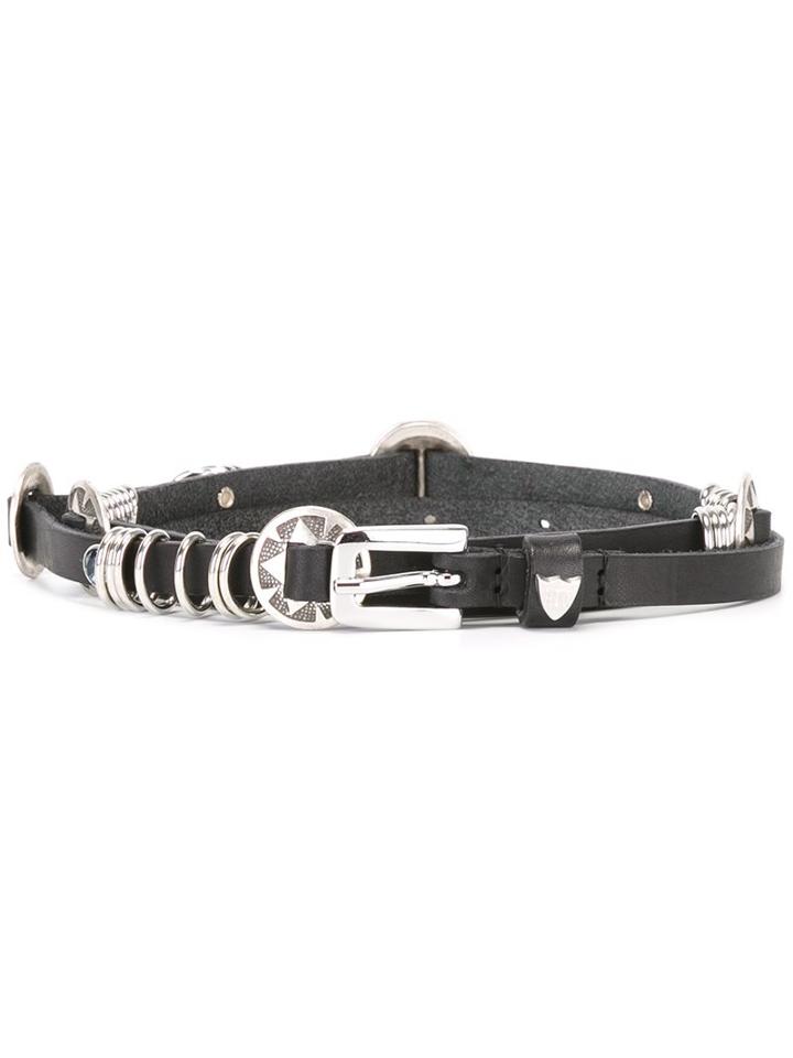 Htc Hollywood Trading Company Conchos Belt, Adult Unisex, Size: 85, Black, Leather/metal/glass