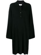 Maison Margiela Oversized Collared Knitted Dress - Black