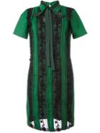 Rochas Lace-trimmed Shirt Dress, Women's, Size: 38, Green, Silk/cotton/spandex/elastane