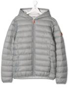 Save The Duck Kids Teen Padded Hooded Jacket - Grey