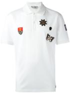 Alexander Mcqueen Badge Appliqué Polo Shirt, Men's, Size: Xs, White, Cotton/polyester