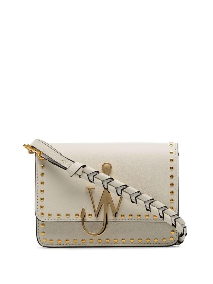 Jw Anderson Anchor Logo Studded Shoulder Bag - White