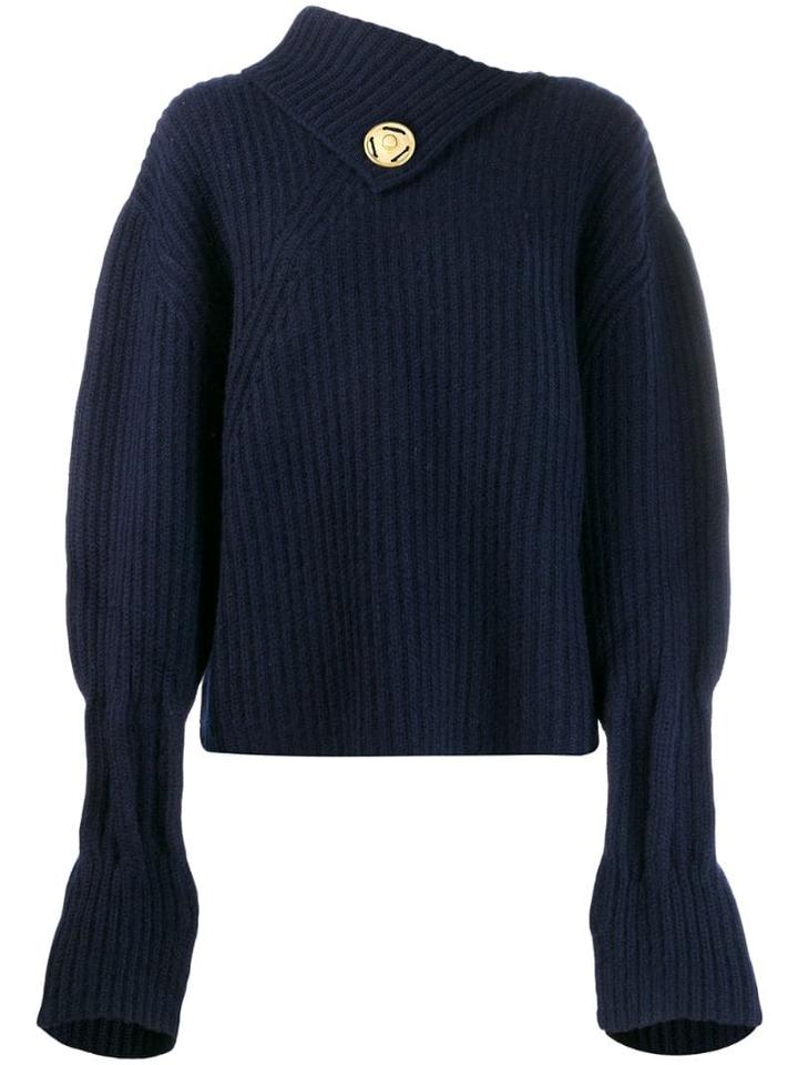 Jw Anderson Ribbed Wool And Cashmere-blend Jumper - Blue