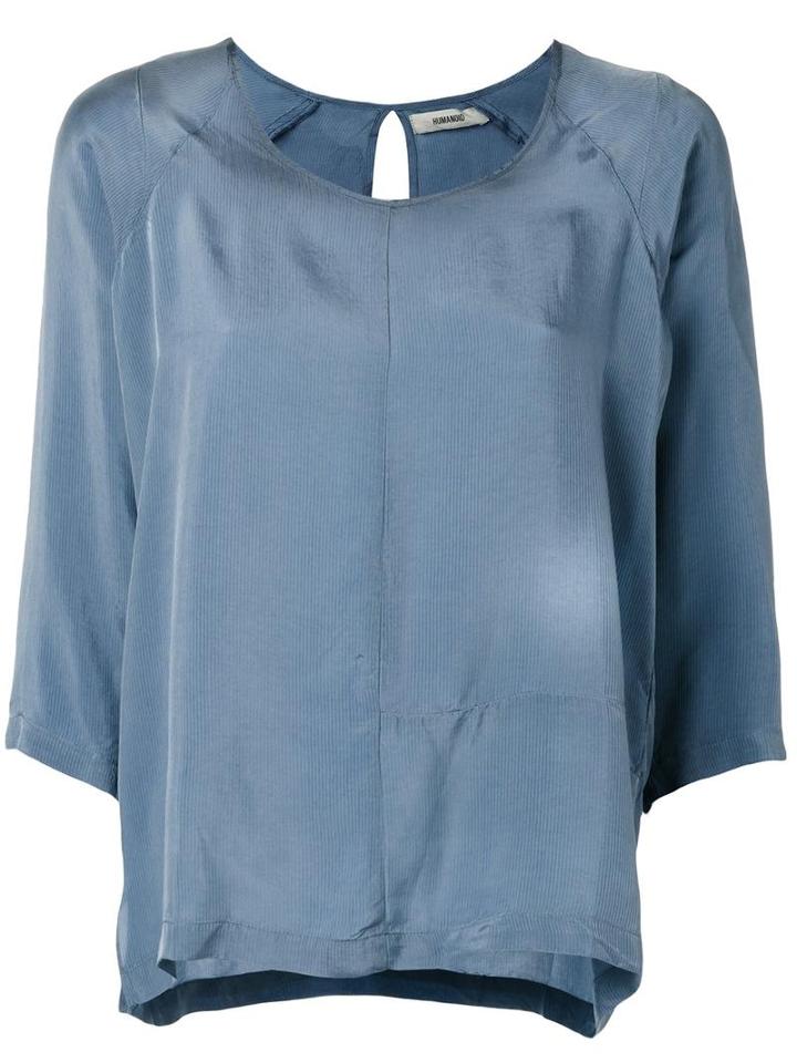 Humanoid Raglan Sleeve Blouse, Women's, Size: Small, Blue, Cupro/viscose