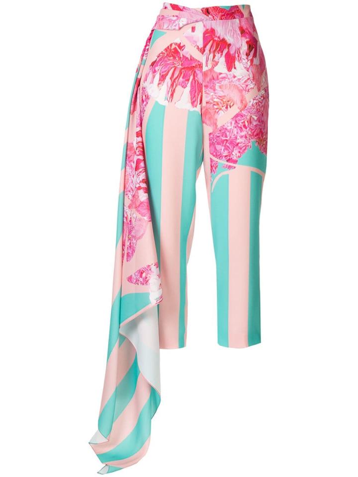 Halpern Cropped Printed Trousers - Pink