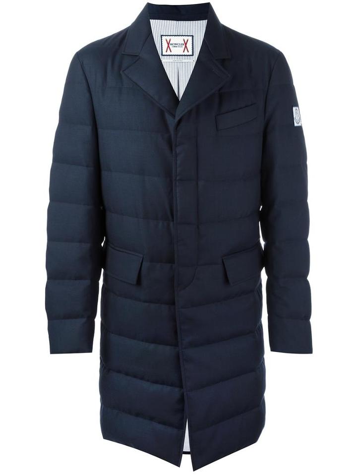 Moncler Gamme Bleu Flap Pockets Padded Coat, Men's, Size: 2, Blue, Cotton/cupro/wool/goose Down