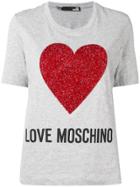 Love Moschino Heart-print T-shirt - Grey