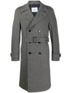 Dondup Striped Trench Coat - Grey