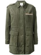 Steve J & Yoni P - Embroidered Patch Shirt - Women - Cotton - S, Women's, Green, Cotton