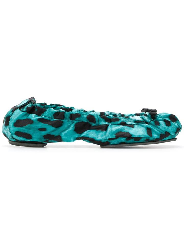 Dolce & Gabbana Leopard Print Ballerinas - Blue