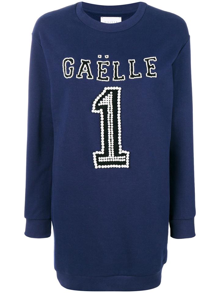Gaelle Bonheur Logo Jumper Dress - Blue