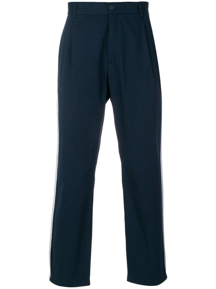 Corelate Striped Band Tailored Trousers - Blue