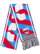 Miu Miu Diagonal Striped Fringed Scarf - Blue