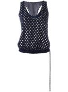 Emporio Armani Polka Dot Tank Top, Women's, Size: 46, Blue, Polyester/cotton/viscose