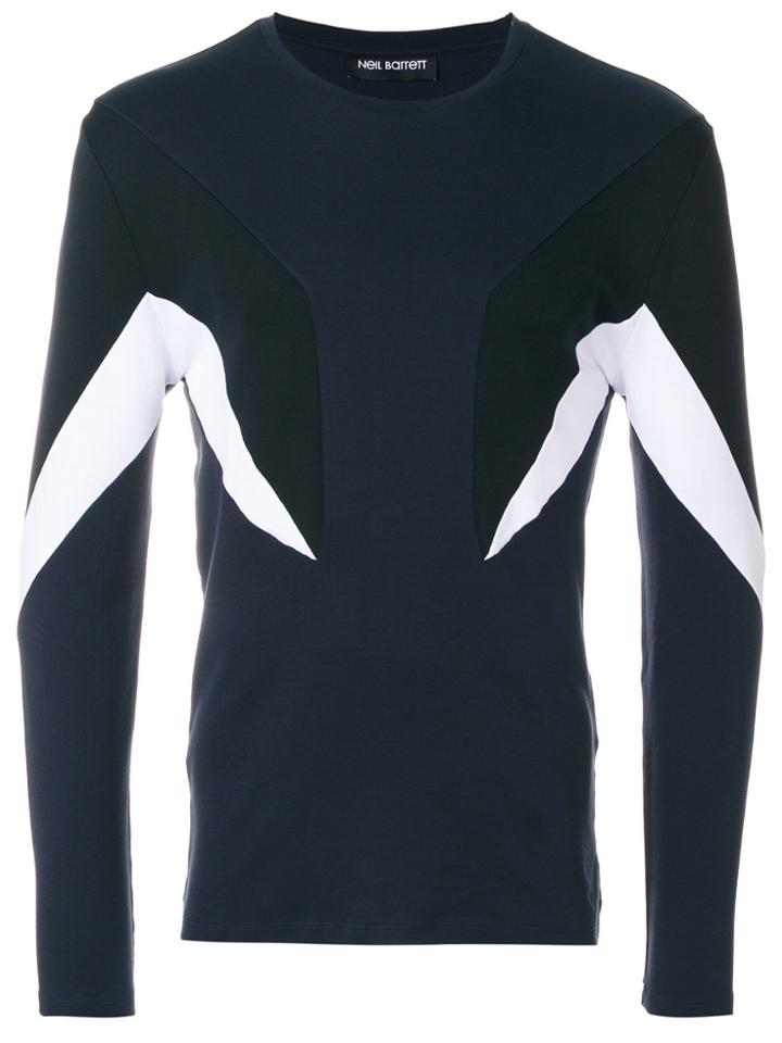 Neil Barrett Geometric Panelled Sweater - Blue