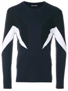 Neil Barrett Geometric Panelled Sweater - Blue