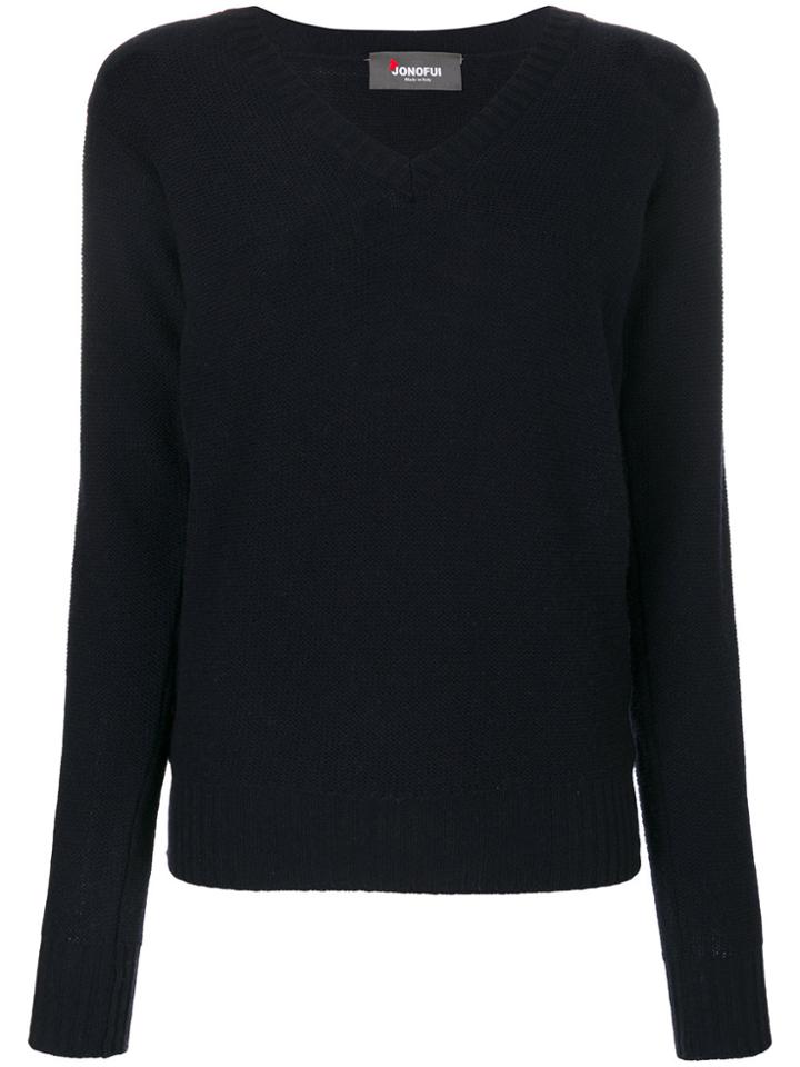 Jo No Fui V-neck Pullover - Blue