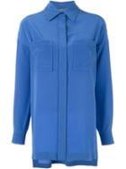 Alberta Ferretti Loose Fit Shirt, Women's, Size: 40, Blue, Silk