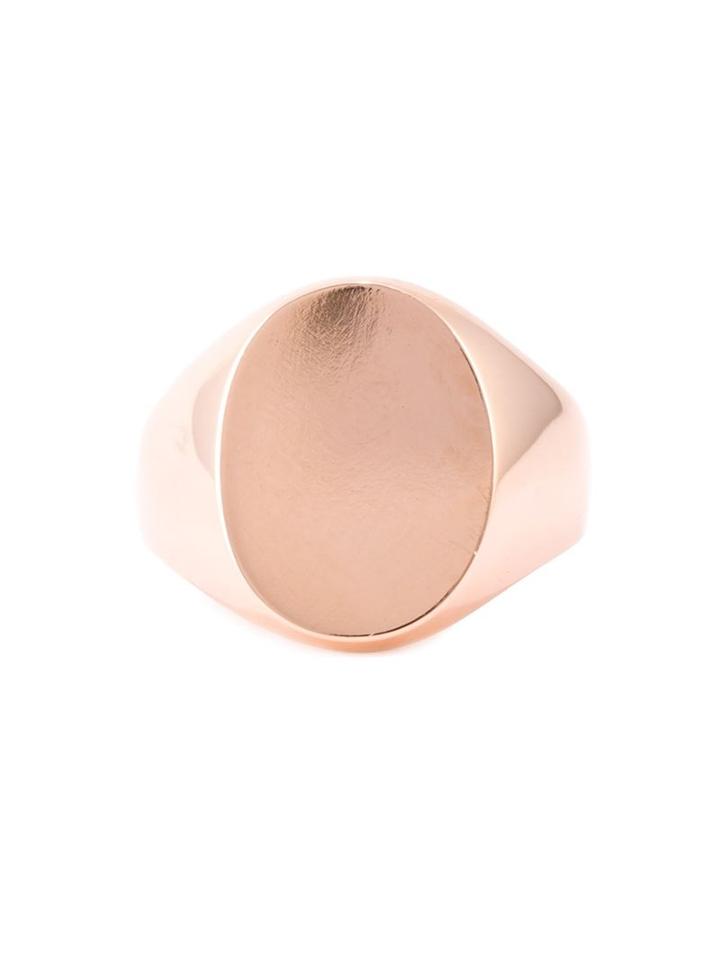 A Kind Of Guise Signet Ring, Men's, Size: 54, Metallic, Rose Gold Plated Sterling Silver