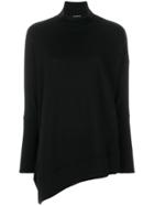 Ann Demeulemeester Asymmetric Roll Neck Top - Black