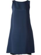 Gianluca Capannolo A-line Cape Dress, Women's, Size: 42, Blue, Silk