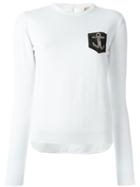 No21 Embellished Anchor Jumper, Women's, Size: 38, White, Cotton/silk