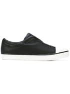 Attachment Contrast Toe Sneakers - Black