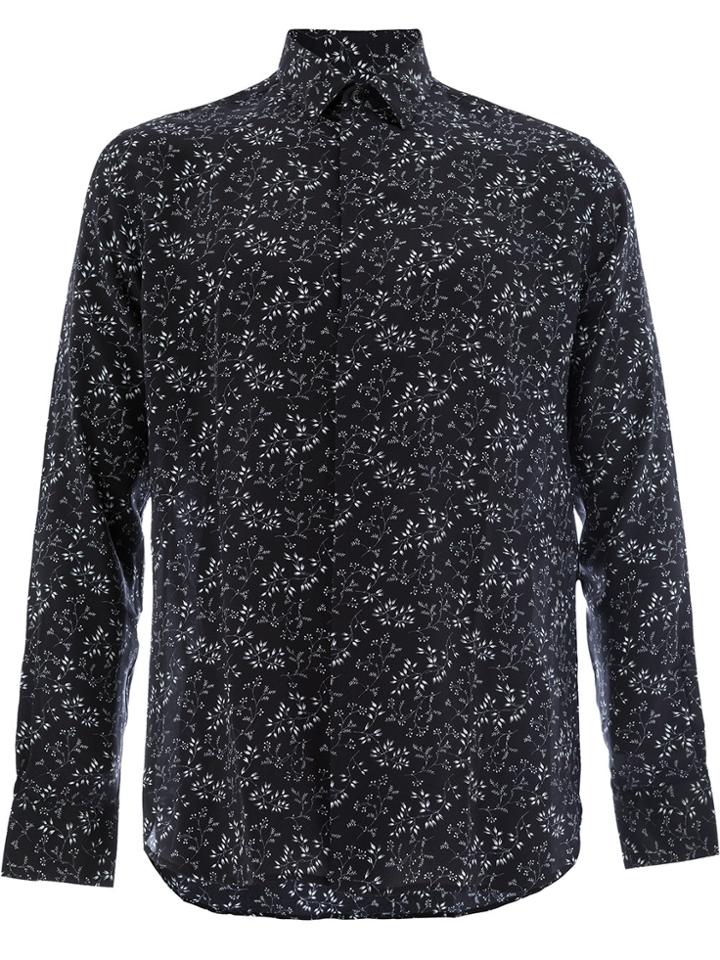 Saint Laurent Foliage Print Shirt - Black
