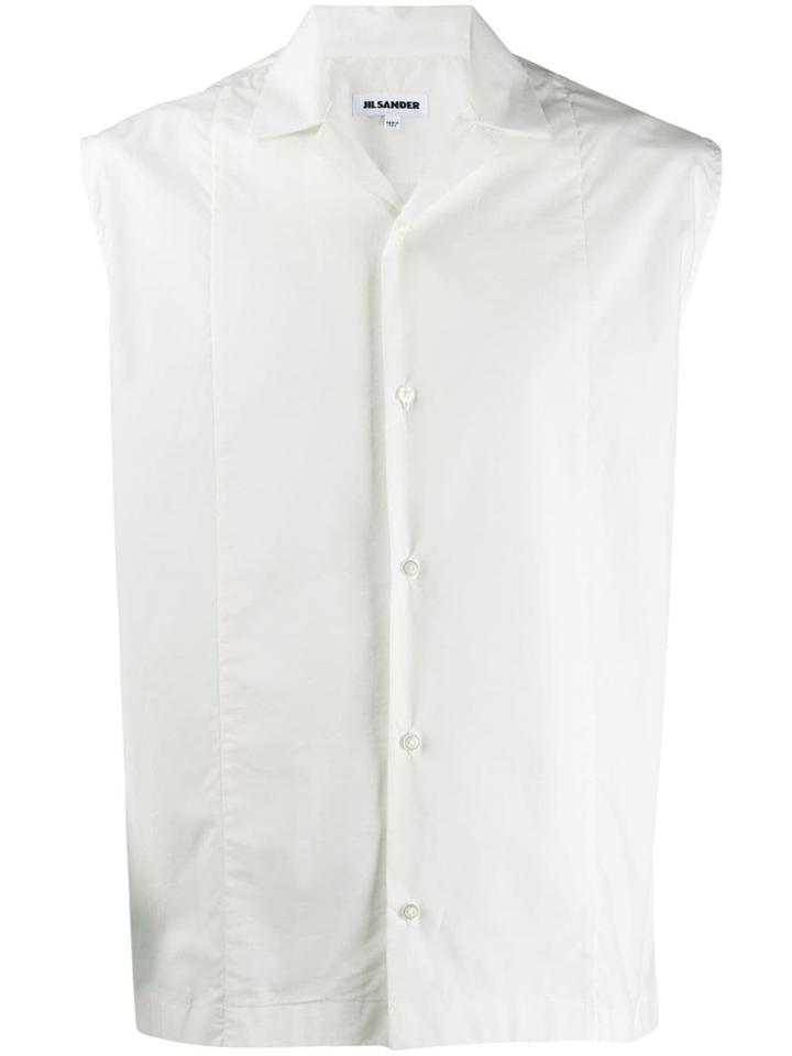 Jil Sander Graphic Print Sleeveless Shirt - White