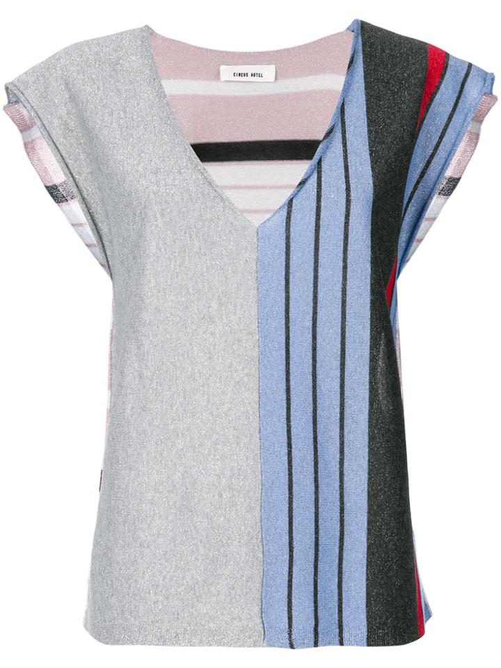 Circus Hotel Colour-block Striped Top - Multicolour
