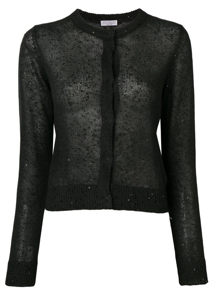 Brunello Cucinelli Sequin-embellished Cardigan - Blue