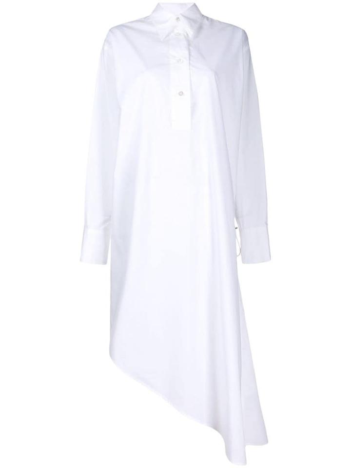 Mm6 Maison Margiela Asymmetric Hem Shirt Dress - White
